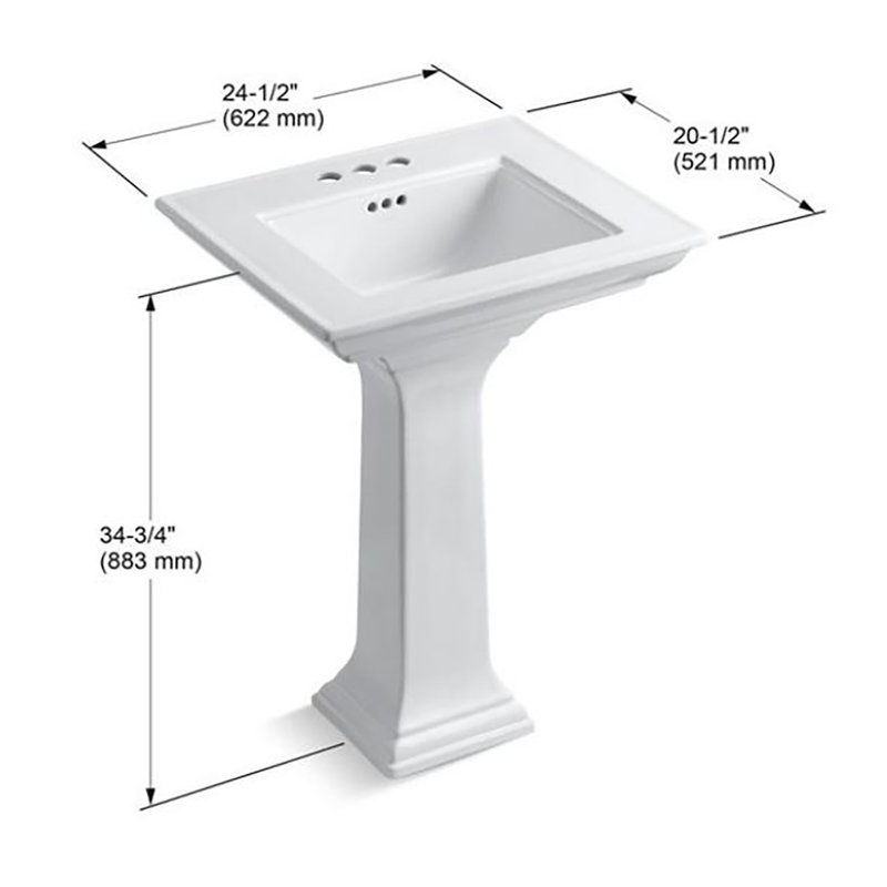 K234480,10,40 Kohler Memoirs® Stately 24" Pedestal Bathroom Sink